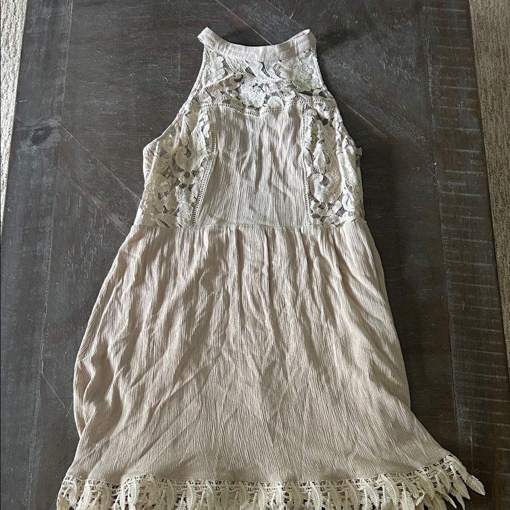Love Riche Cream Lace Mini Dress
